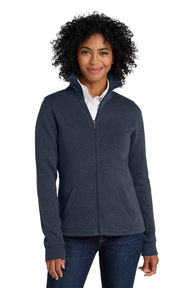 Port Authority Women's Slub Fleece FullZip Jacket L293 Navy
