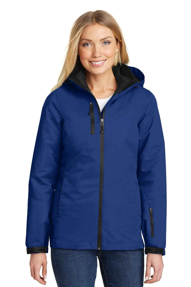 Port Authority Women's Vortex Waterproof 3in1 Jacket L332 Night Sky Blue Black