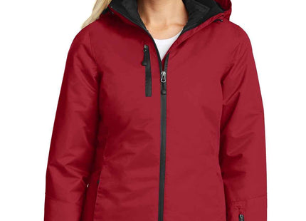Port Authority Women's Vortex Waterproof 3in1 Jacket L332 Rich Red Black