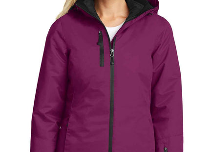 Port Authority Women's Vortex Waterproof 3in1 Jacket L332 Very Berry Black
