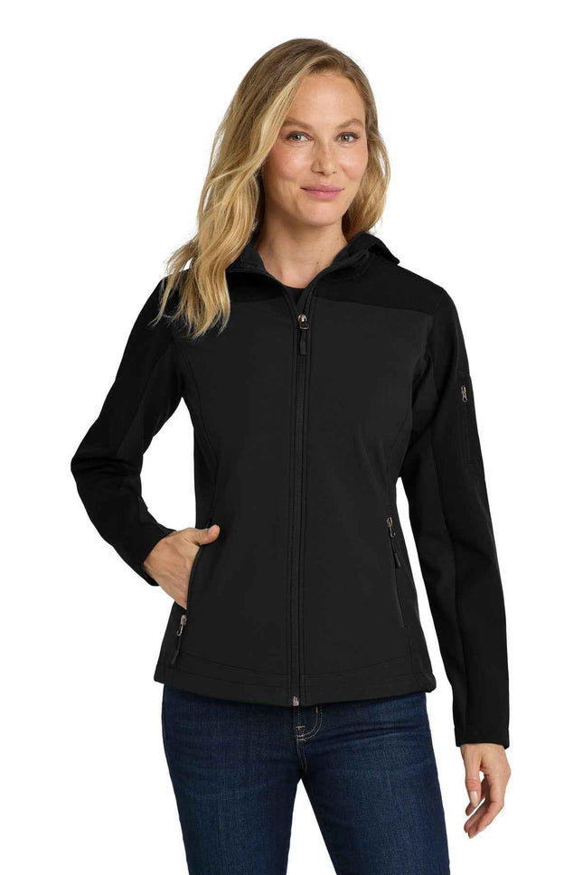 Port Authority Women's Hooded Core Soft Shell Jacket L335 Black