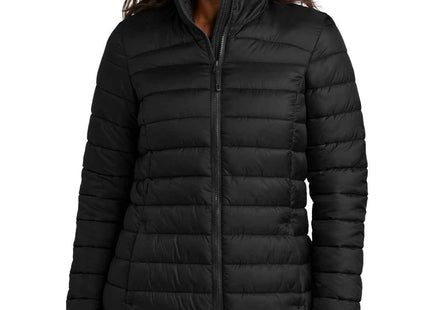 Port Authority Women's Horizon Puffy Long Jacket L365 Deep Black