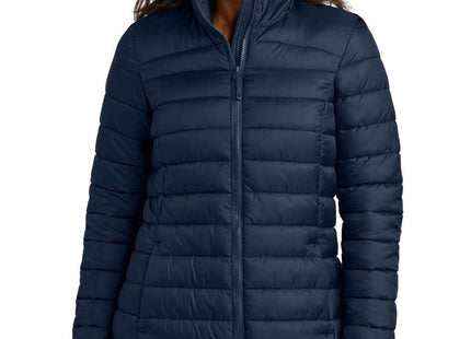 Port Authority Women's Horizon Puffy Long Jacket L365 Dress Blue Navy