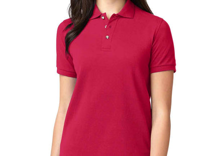 Port Authority Women's Heavyweight Cotton Pique Polo L420 Red