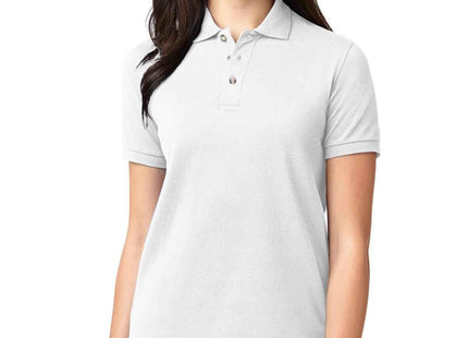 Port Authority Women's Heavyweight Cotton Pique Polo L420 White
