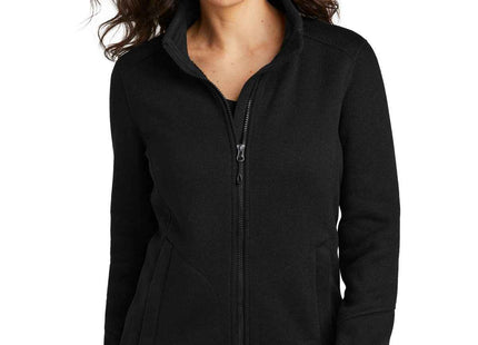 Port Authority Women's Arc Sweater Fleece Jacket L428 Deep Black
