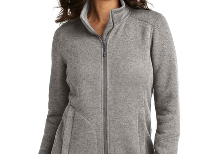 Port Authority Women's Arc Sweater Fleece Jacket L428 Deep Smoke Heather