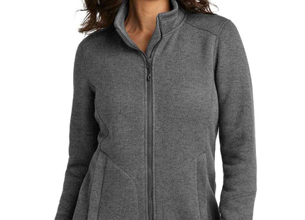 Port Authority Women's Arc Sweater Fleece Jacket L428 Grey Smoke Heather