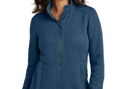 Port Authority Women's Arc Sweater Fleece Jacket L428 Insignia Blue Heather