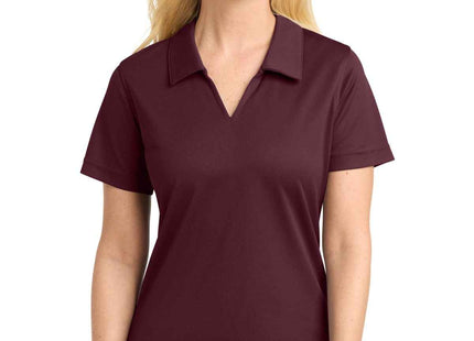 SportTek Women's DriMesh VNeck Polo L469 Maroon