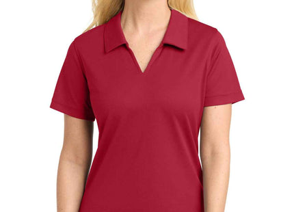SportTek Women's DriMesh VNeck Polo L469 Red