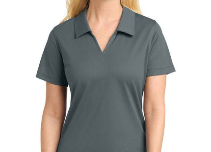 SportTek Women's DriMesh VNeck Polo L469 Steel