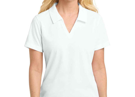 SportTek Women's DriMesh VNeck Polo L469 White