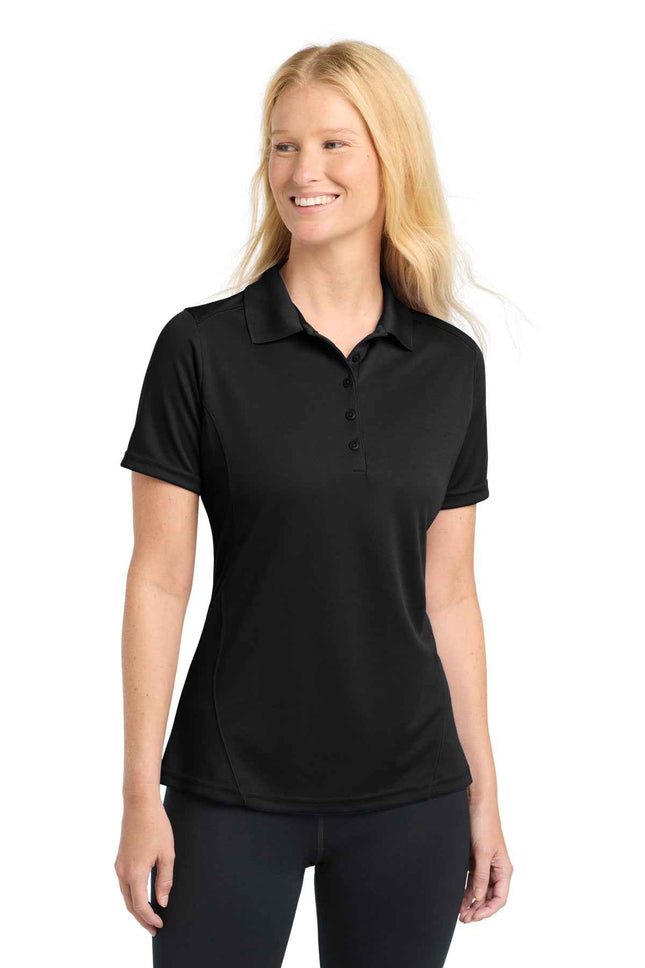 SportTek Women's Dry Zone Raglan Accent Polo L475 Black