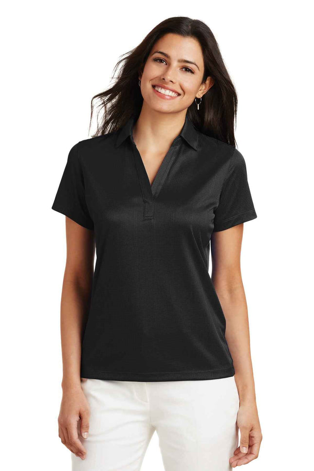 Port Authority Women's Performance Fine Jacquard Polo L528 Black