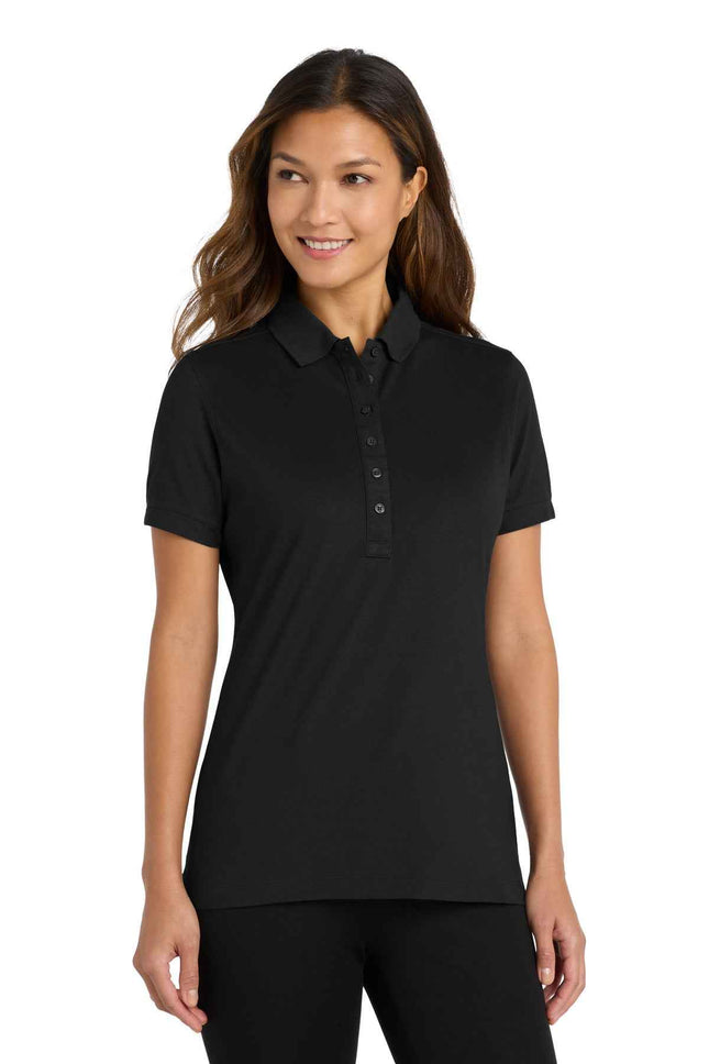 Port Authority Women's Stretch Pique Polo L555 Black