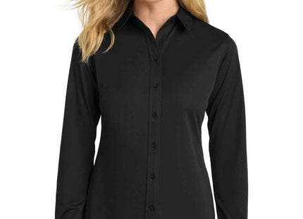 Port Authority Women's Dimension Knit Dress Shirt L570 Black
