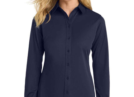 Port Authority Women's Dimension Knit Dress Shirt L570 Dark Navy