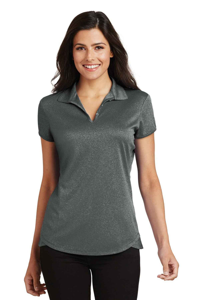 Port Authority Women's Trace Heather Polo L576 Charcoal Heather