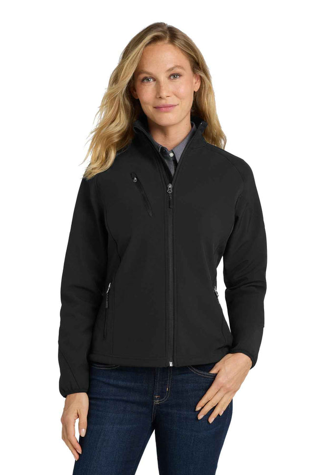 Port Authority Women's Textured Soft Shell Jacket L705 Black