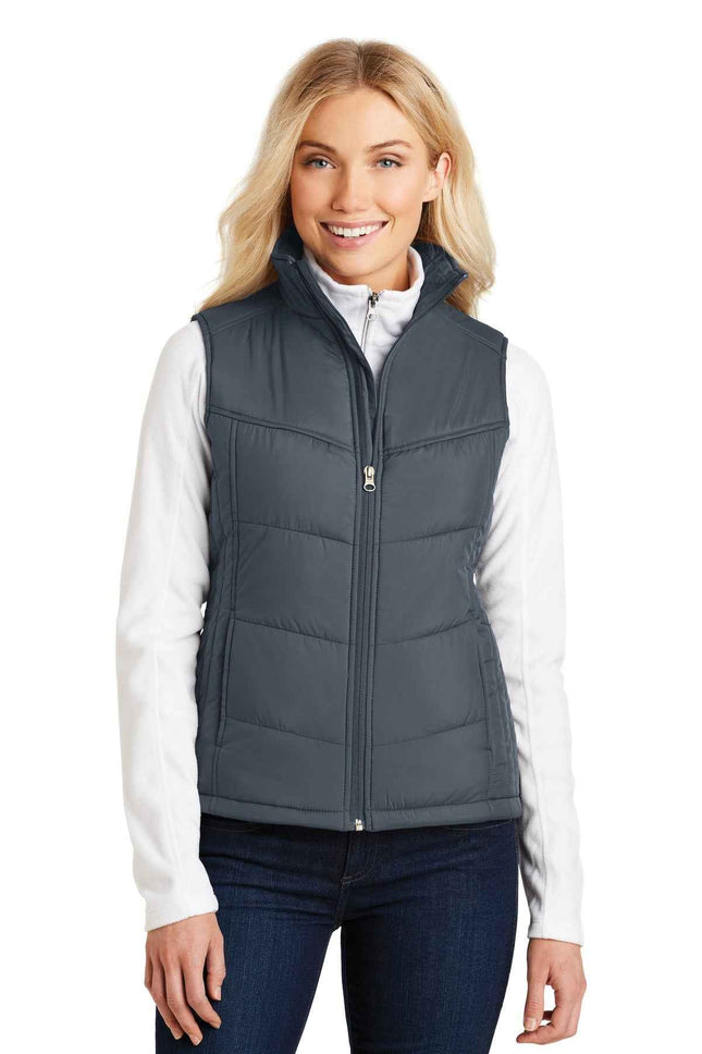 Port Authority Women's Puffy Vest L709 Dark Slate Black