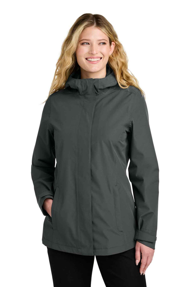 Port Authority Women's CFREE Rain Jacket L714 Grey Steel