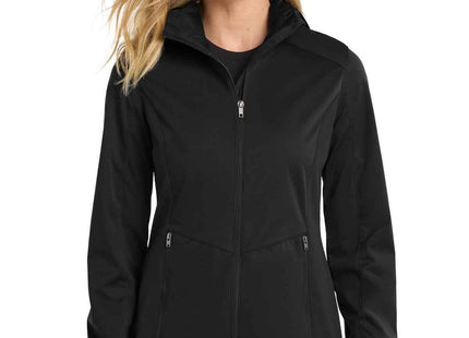 Port Authority Women's Active Hooded Soft Shell Jacket L719 Deep Black
