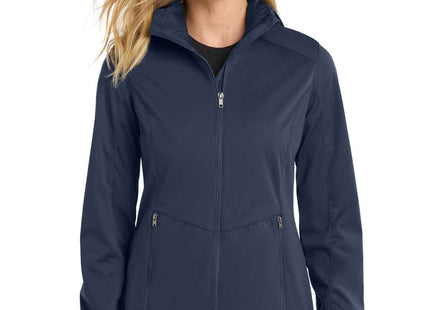 Port Authority Women's Active Hooded Soft Shell Jacket L719 Dress Blue Navy