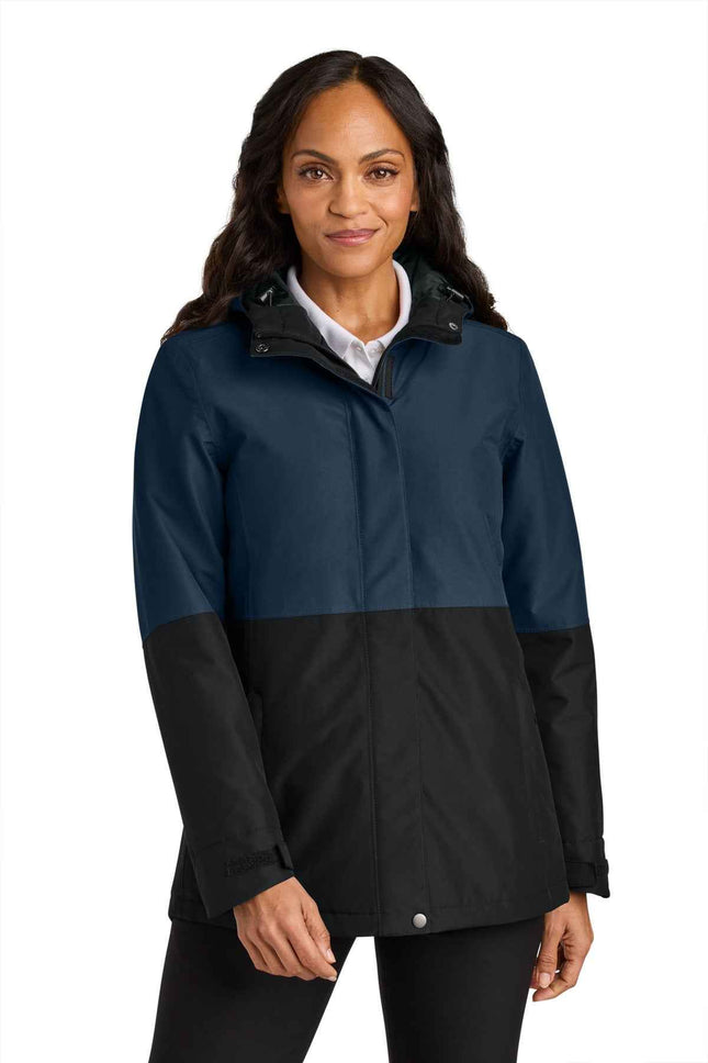 Port Authority Women's Insulated Heavy Ripstop Jacket L721 Dress Blue Navy Deep Black
