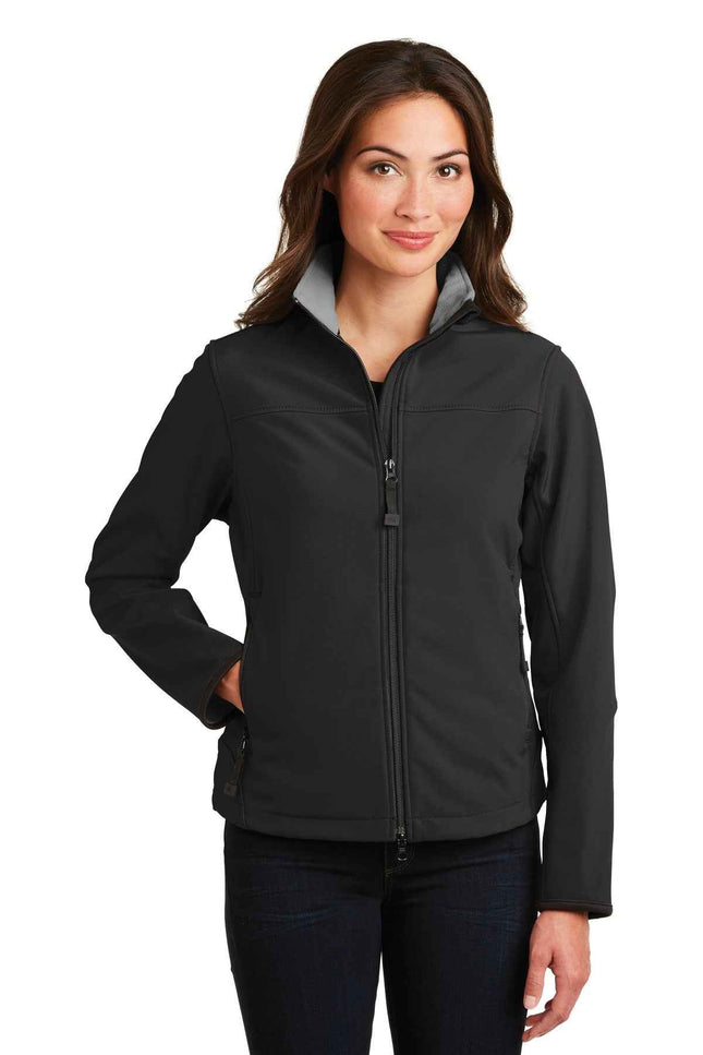 Port Authority Women's Glacier Soft Shell Jacket L790 Black Chrome