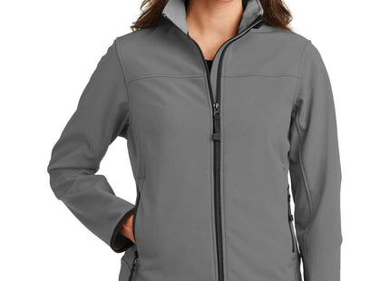 Port Authority Women's Glacier Soft Shell Jacket L790 Smoke Grey Chrome