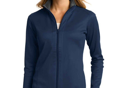 Port Authority Women's Vertical Texture FullZip Jacket L805 Regatta Blue Iron Grey