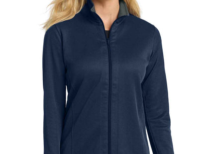 Port Authority Women's Vertical Texture FullZip Jacket L805 True Navy Iron Grey