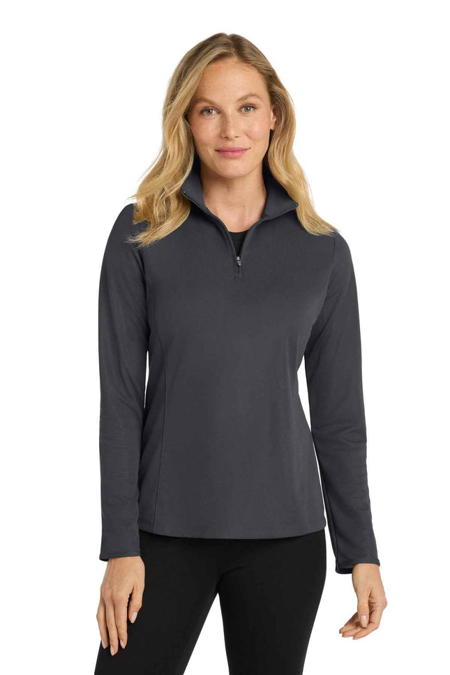 Port Authority Women's Pinpoint Mesh 1/2Zip L806 Battleship Grey