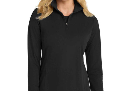 Port Authority Women's Pinpoint Mesh 1/2Zip L806 Black