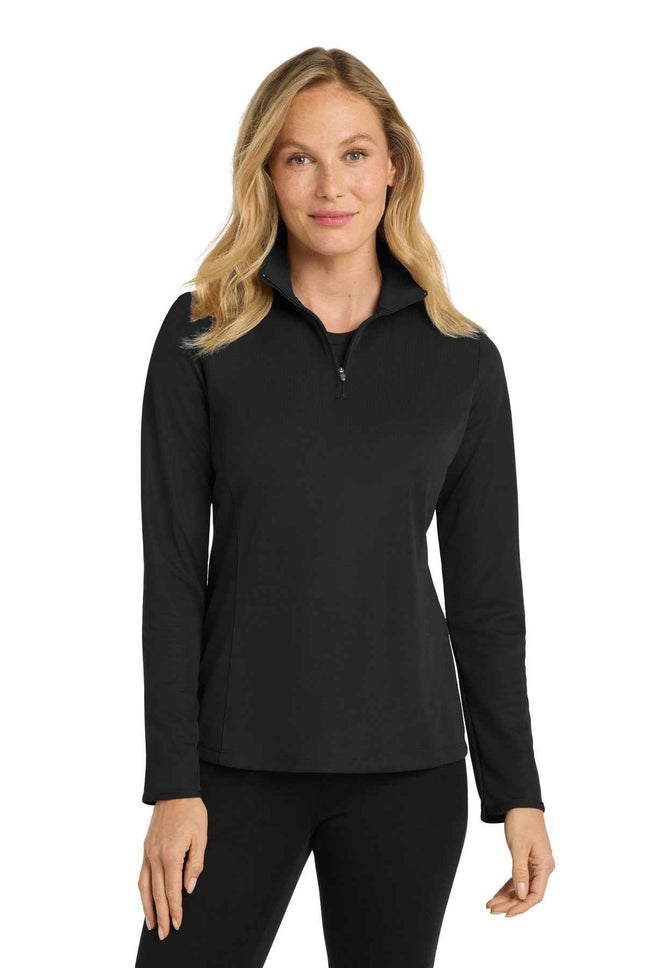 Port Authority Women's Pinpoint Mesh 1/2Zip L806 Black