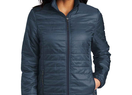 Port Authority Women's Packable Puffy Jacket L850 Regatta Blue River Blue Navy