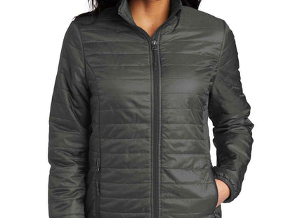 Port Authority Women's Packable Puffy Jacket L850 Sterling Grey Graphite