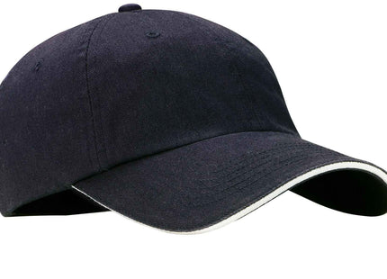 Port Authority Sandwich Bill Cap with Striped Closure C830 Classic Navy White OSFA