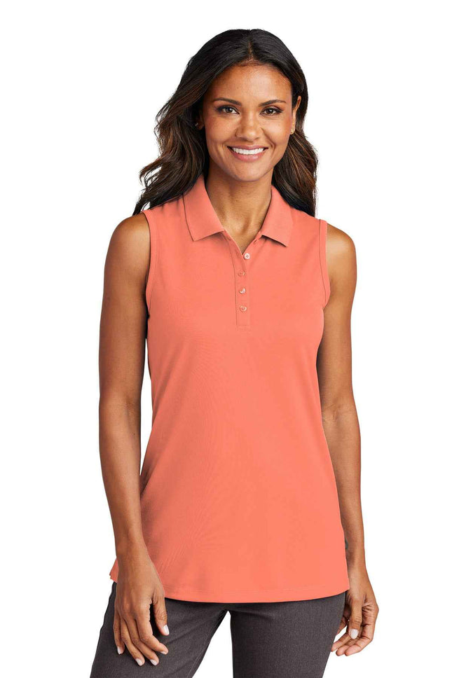 Port Authority Women's Dry Zone UV MicroMesh Sleeveless Polo LK110SV Coral Splash