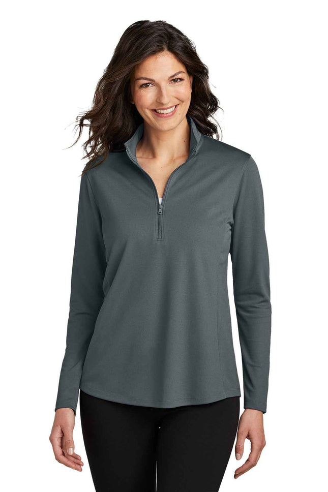 Port Authority Women's Dry Zone UV MicroMesh 1/4Zip LK112 Graphite