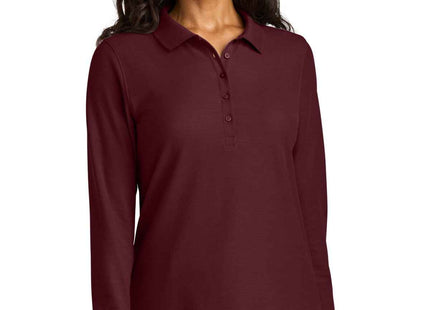 Port Authority Women's Wearever Signature Pique Long Sleeve Polo LK200LS Burgundy