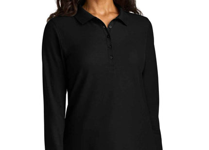 Port Authority Women's Wearever Signature Pique Long Sleeve Polo LK200LS Deep Black