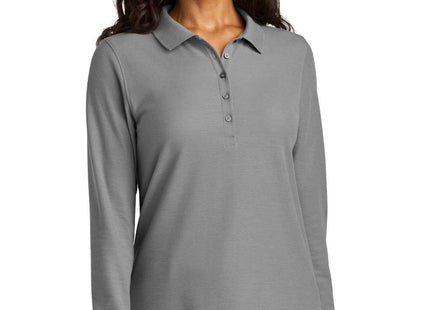 Port Authority Women's Wearever Signature Pique Long Sleeve Polo LK200LS Gusty Grey