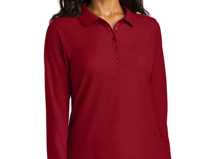 Port Authority Women's Wearever Signature Pique Long Sleeve Polo LK200LS Rich Red