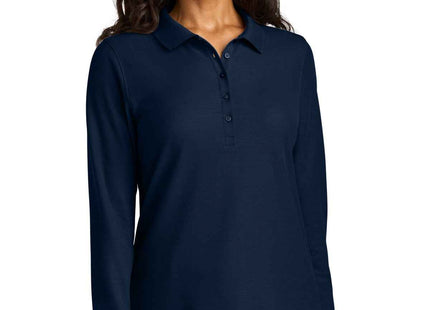 Port Authority Women's Wearever Signature Pique Long Sleeve Polo LK200LS River Blue Navy