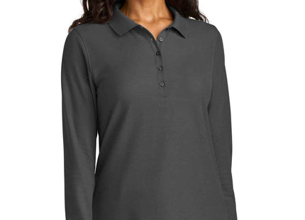 Port Authority Women's Wearever Signature Pique Long Sleeve Polo LK200LS Storm Grey