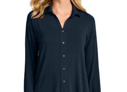 Port Authority Women's Luxe Knit Button Tunic LK5602 River Blue Navy
