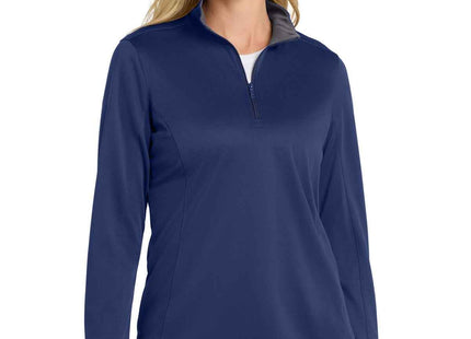 Port Authority Women's Silk Touch Performance 1/4Zip LK584 Royal Steel Grey
