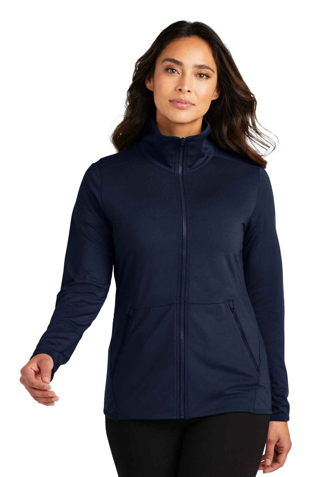 Port Authority Women's Accord Stretch Fleece FullZip LK595 Navy